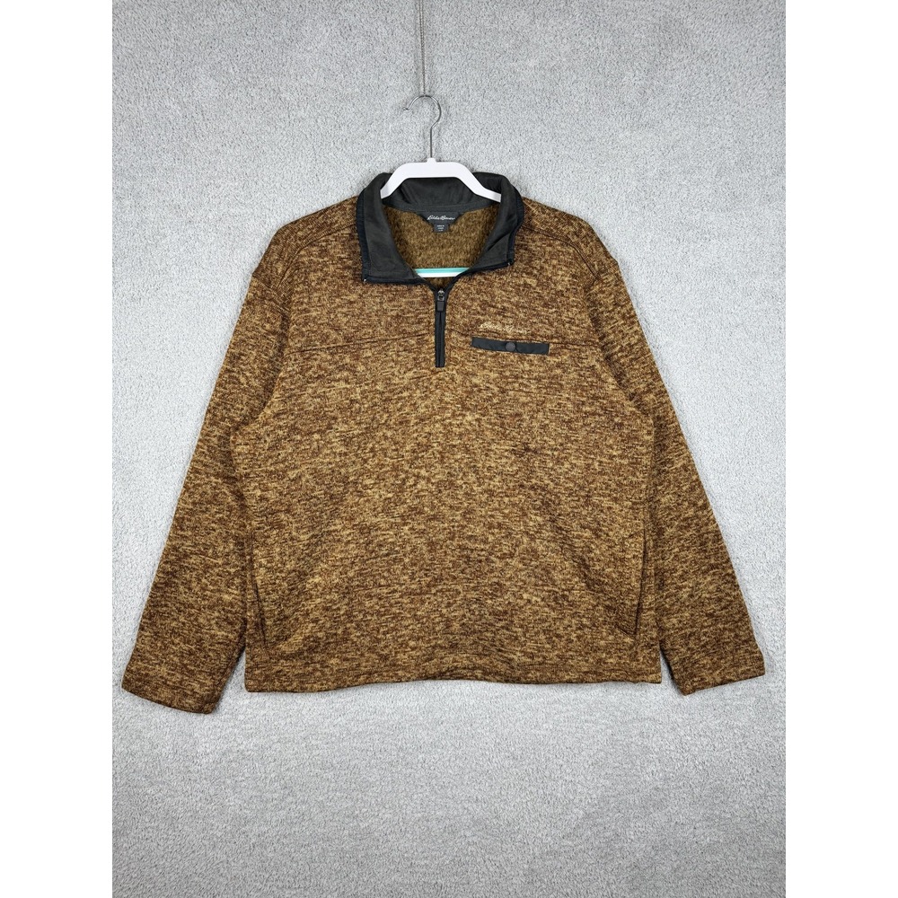 Eddie Bauer Sweater Mens‎ L Half Zip Pullover Fleece Outdoor Warm Pocket